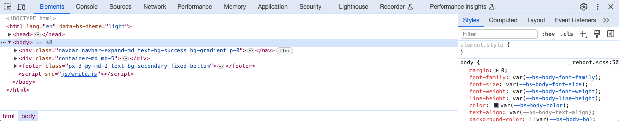 Chrome developer tools