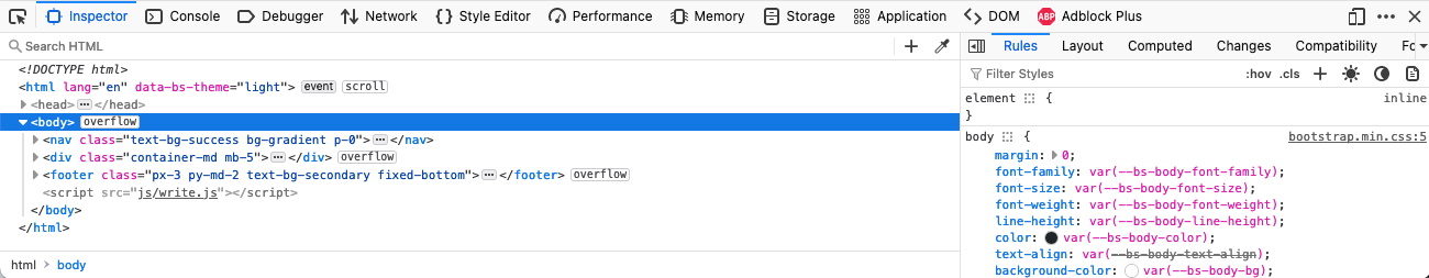 Firefox developer tools